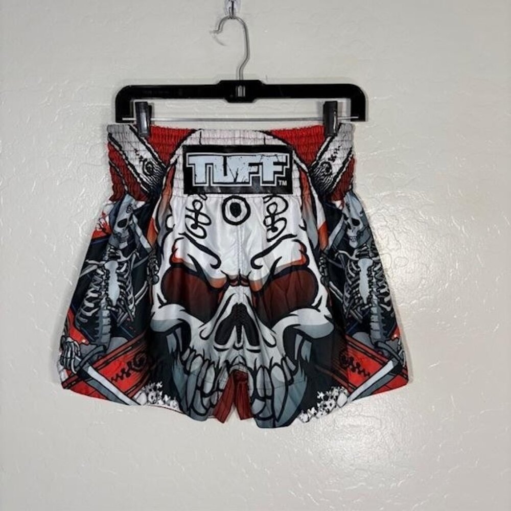 Tuff Shorts Mens Medium Multicolor Skull Skeleton Muay Thai 4 Inseam Gym MMA